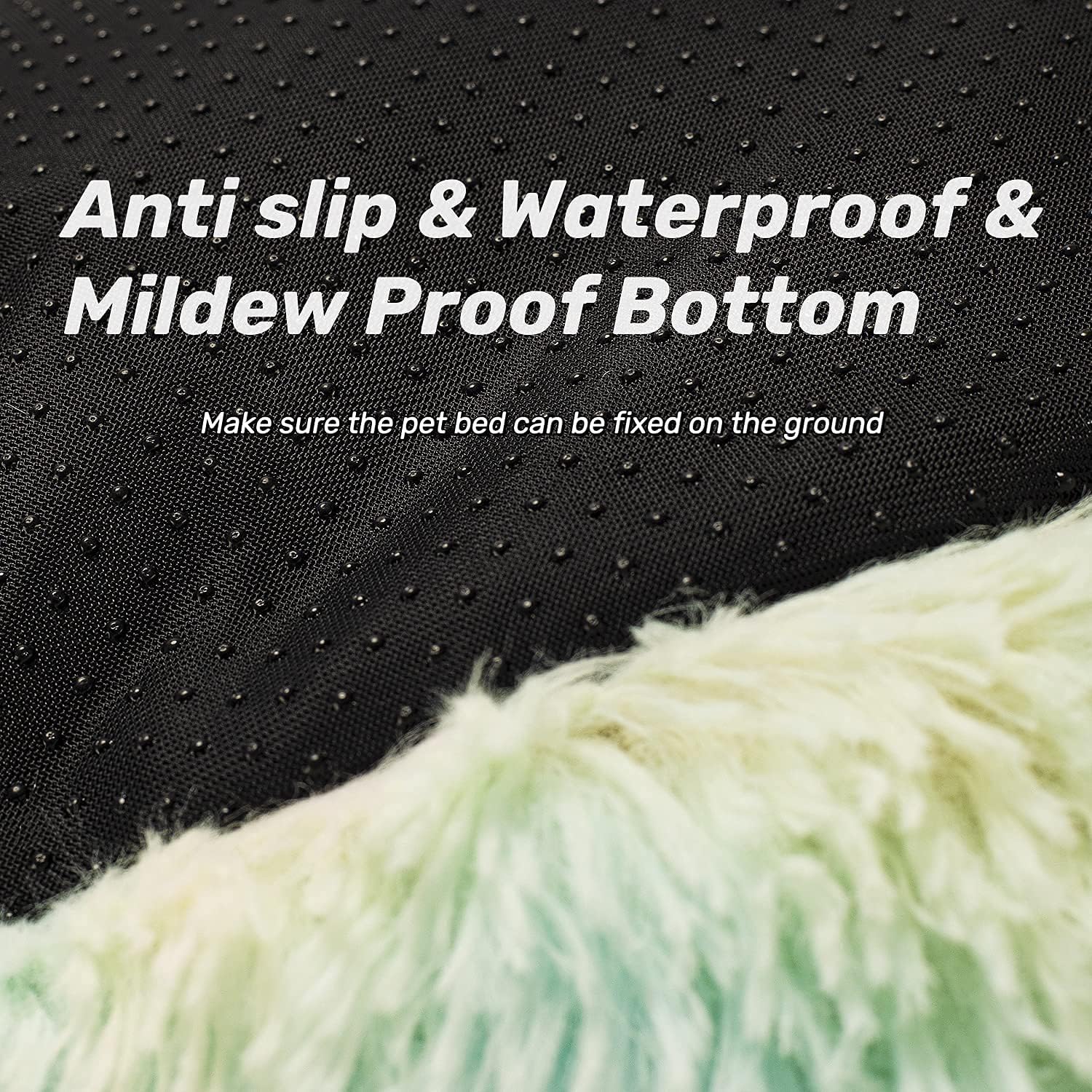 Anti Anxiety round Fluffy Plush Faux Fur Warm Washable Dog Bed & Cat Bed, Original Bed for Small Medium Large Pets,Used to Relieve Joints and Improve Sleep(20"/24"/27'') (20", Rainbow)