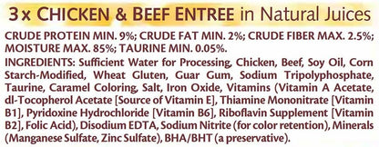 Purrfectly Chicken Wet Cat Food, Variety Pack, 10 Count, 4 Pack | Chicken, Chicken & Beef & Duck Varieties, Flavor-Lock Pouches Seal in Juices, 9% Crude Protein, Pack of 4