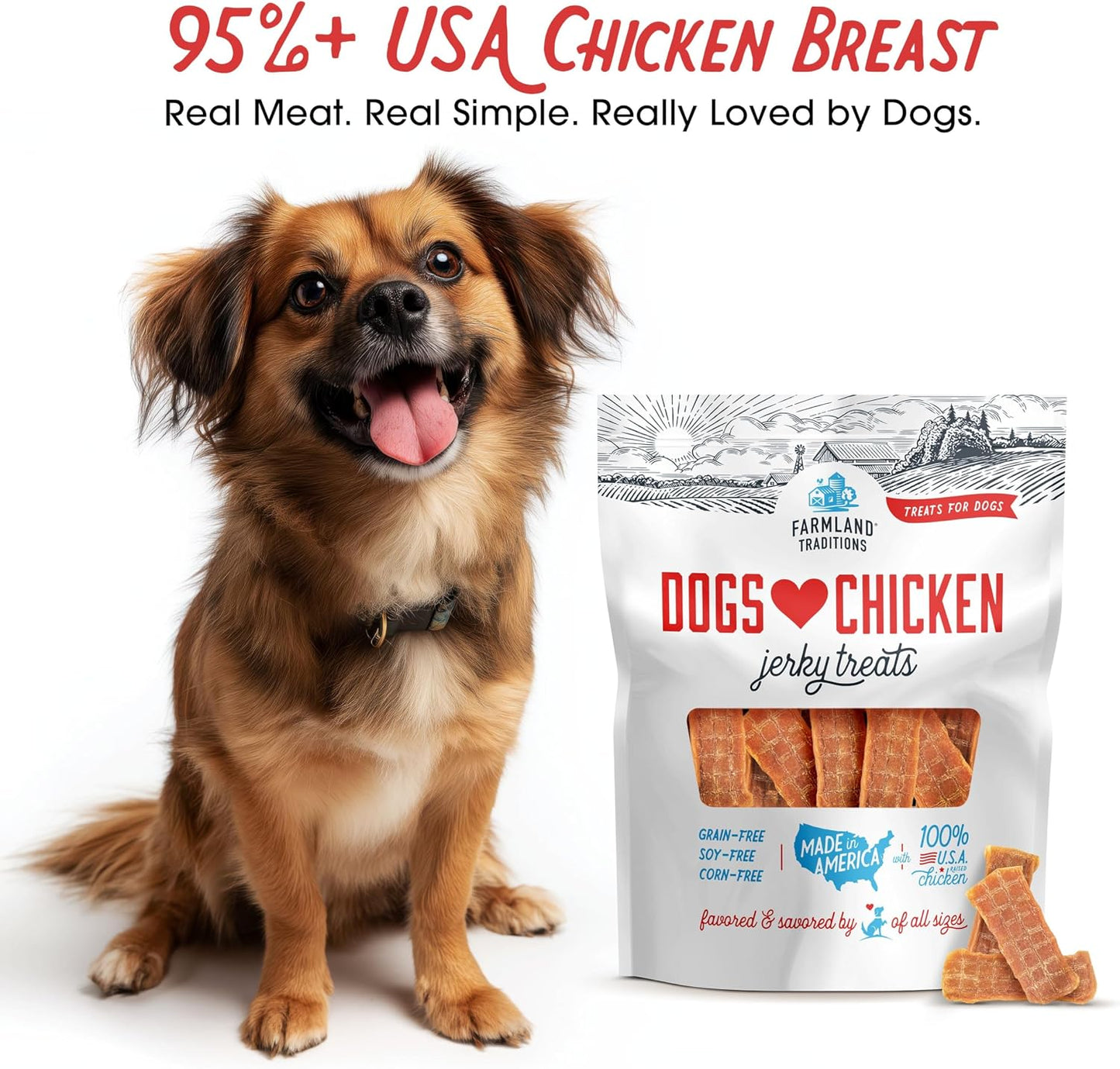 Filler Free Dogs Love Chicken Premium Jerky Treats for Dogs, 3 Lb. Bag