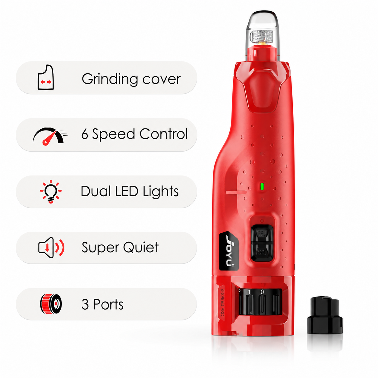6-Speed LED Pet Nail Grinder – Quiet & Gentle Grooming